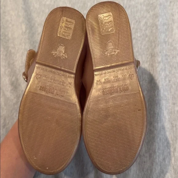 Mini Melissa closed toed shoes in rose gold/pink glitter size 11 - Picture 2 of 3